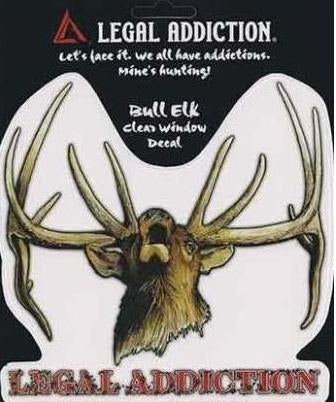 Legal Addiction Bull Elk Window Decal